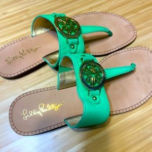 Lilly Pulitzer Flip Flops Green